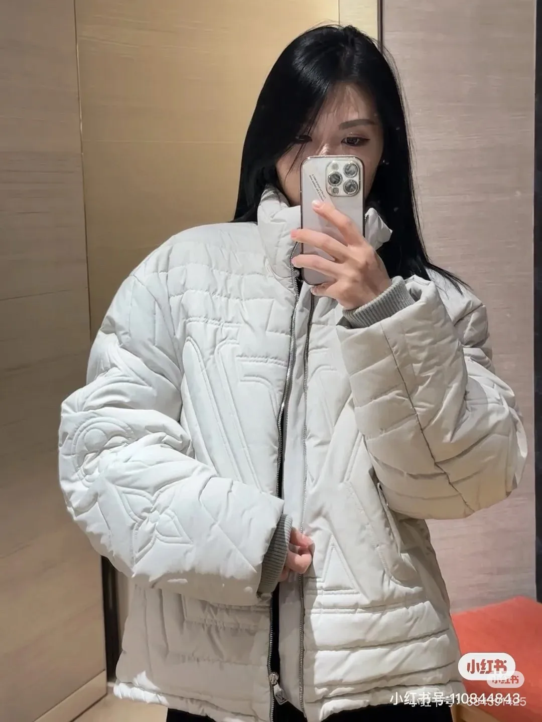 Louis Vuitton/Louis Vuitton quilted boot line embroidered cotton zipper jacket